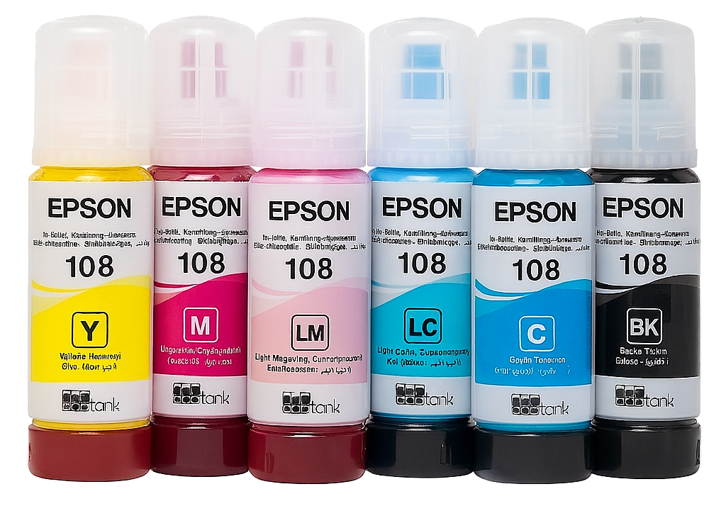Fotograficzne atramenty barwnikowe Epson 108 - komplet